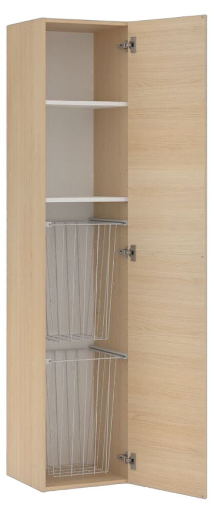 Korkea pyykkikaappi Temal vaalea tammi 40 x 38 x 182 cm