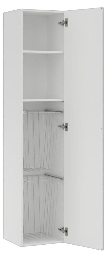 Korkea pyykkikaappi Temal mattavalkoinen 40 x 38 x 182 cm