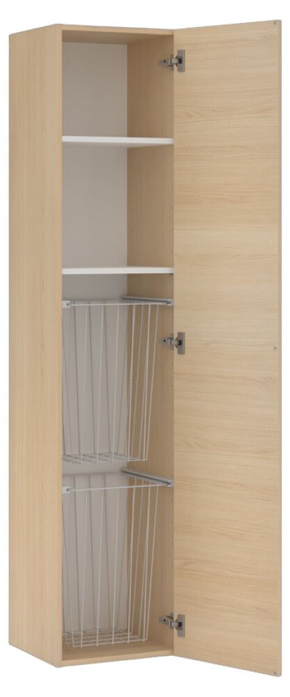 Korkea pyykkikaappi Temal vaalea tammi 50 x 38 x 182 cm