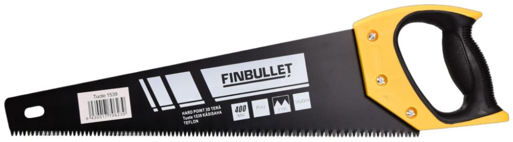 Käsisaha Finbullet Black-X 400 mm 3D 7 TPI