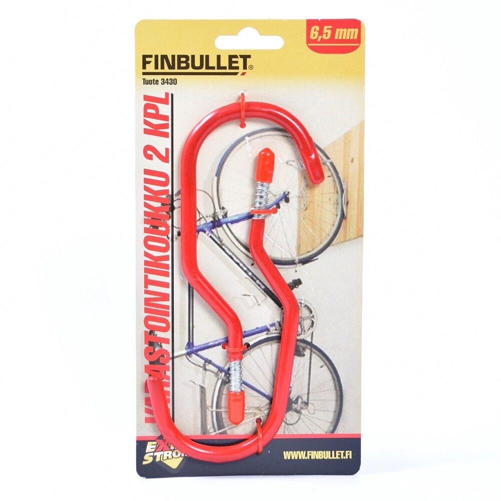 Varastointikoukku Finbullet punainen 2 kpl/pkt