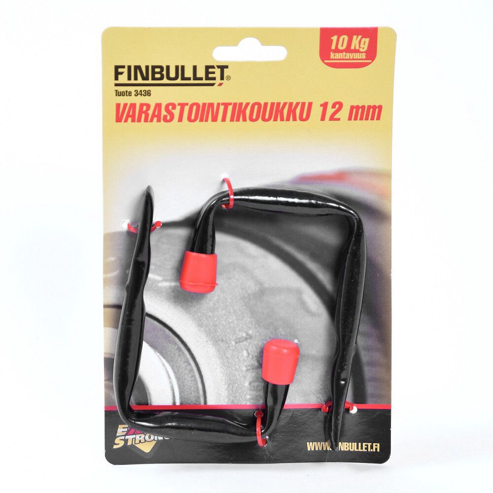 Varastointikoukku Finbullet musta 2 kpl/pkt