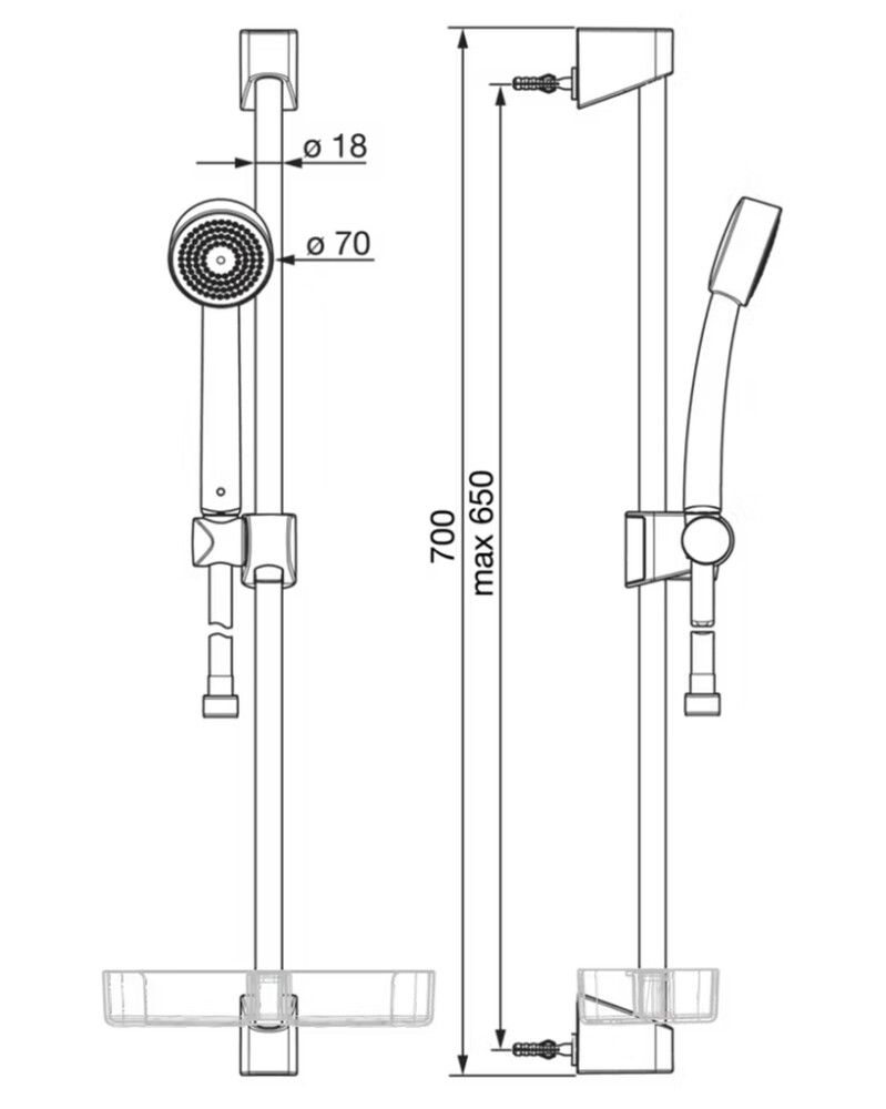 Suihkusetti Oras Apollo 520 kromi