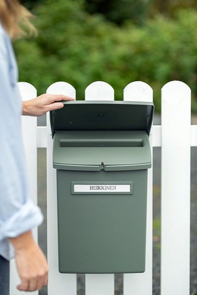 Postilaatikko välikannella Orthex metsänvihreä 34 x 21 x 43,5 cm