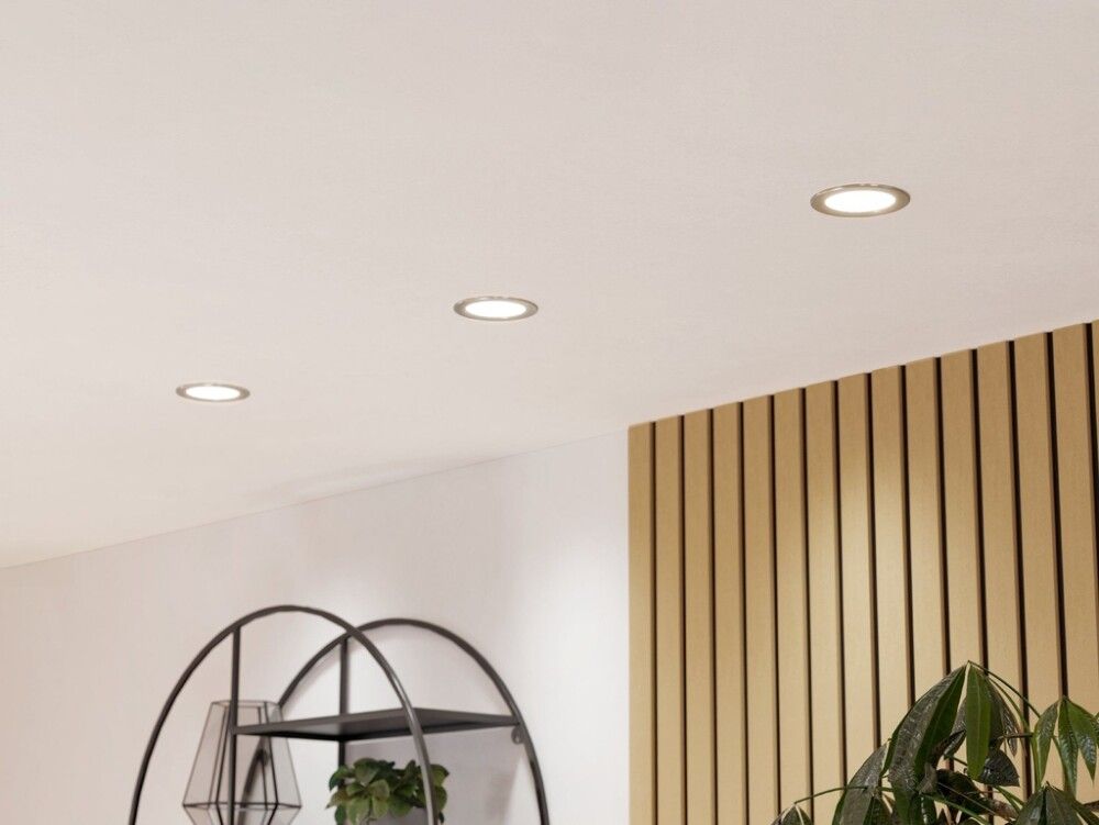 LED-uppospotti Eglo Fueva 6-Z harjattu nikkeli Ø 12 cm