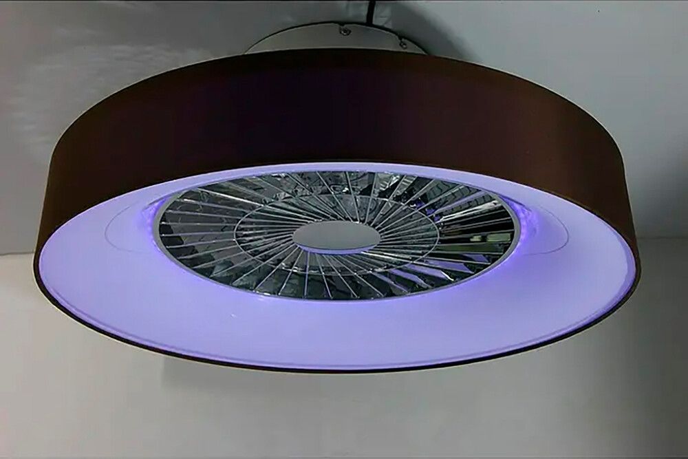 LED-tuuletinplafondi Voltomat Air Mary ruskea/hopea Ø 57 cm