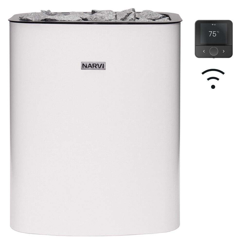 Sähkökiuas Narvi NC Electric WiFi valkoinen 9 kW