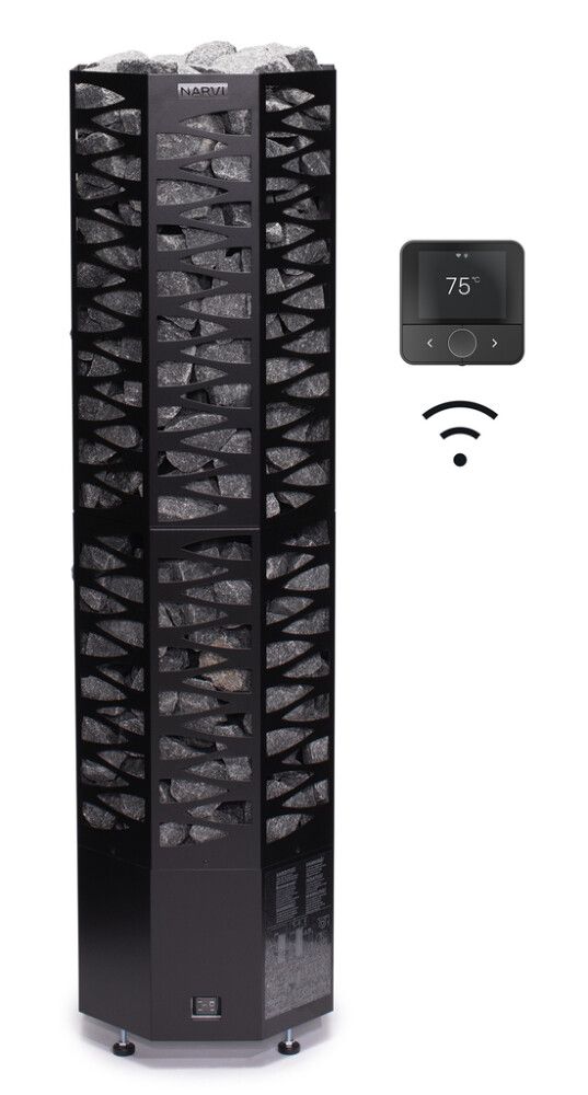 Sähkökiuas Narvi Smooth WiFi musta 9 kW