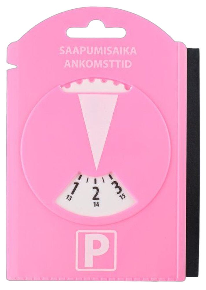 Pysäköintikiekko pinkki 11,5 x 16,5 cm