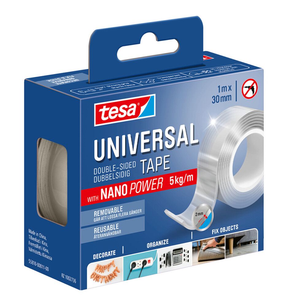 Kaksipuolinen teippi Tesa Nano Power 1 m x 30 mm