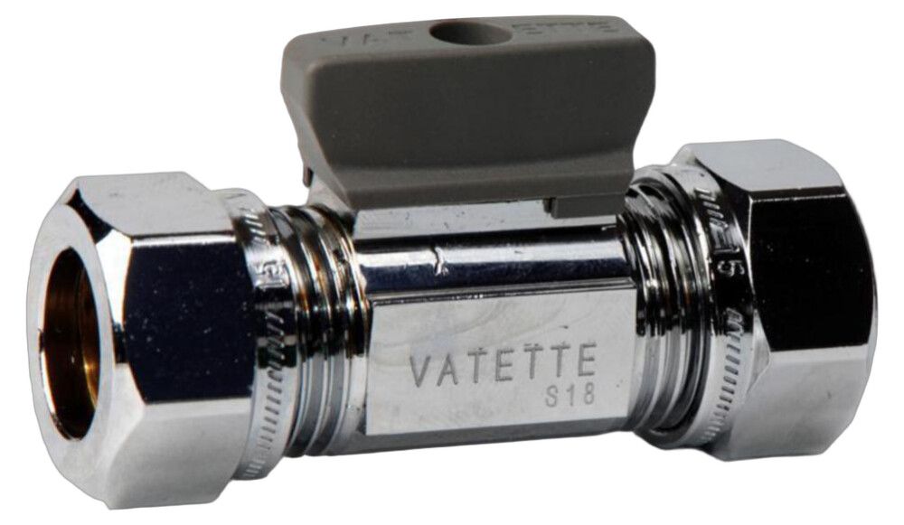 Kuulasulkuventtiili kahvalla Vatette kromi Ø 15 x Ø 15 mm