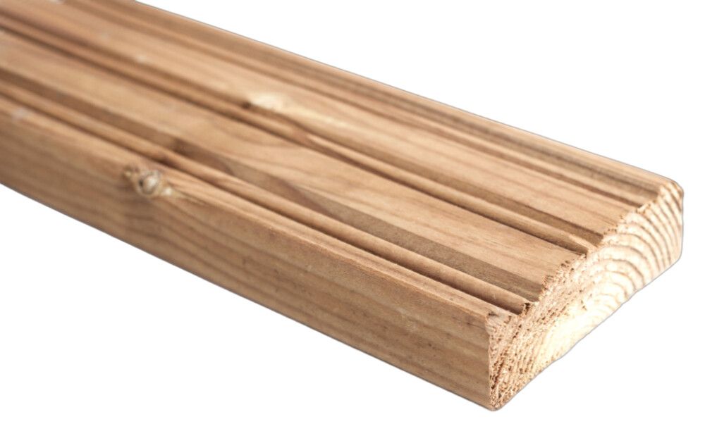 SUORATOIMITUSTUOTE Terassilauta kyllästetty ruskea 28 x 95 mm AB uritettu (per metri)