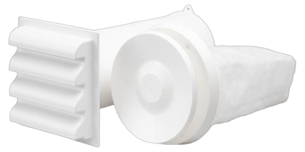 Korvausilmaventtiili Velco Mökkiventtiili valkoinen Ø 105 mm
