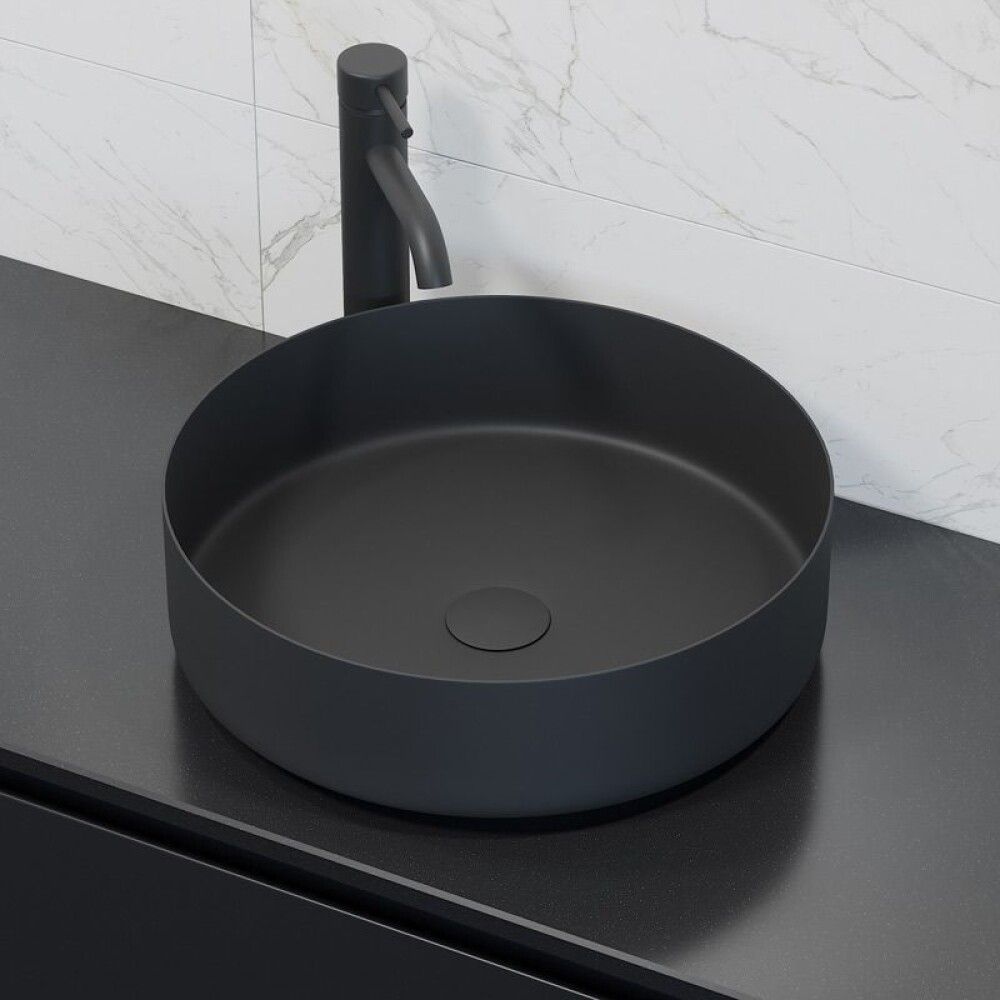 Pesuallas Lidingö Pyöreä Mattamusta