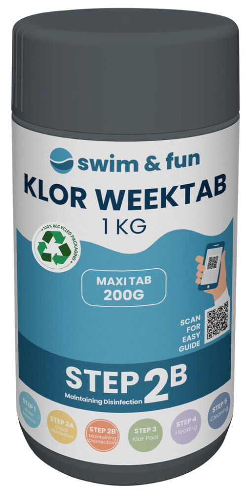 Viikkokloori Swim&Fun Klor WeekTab 1 kg