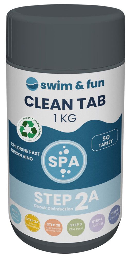 Puhdistustabletti Swim&Fun Spa Clean Tab 5g 1 kg