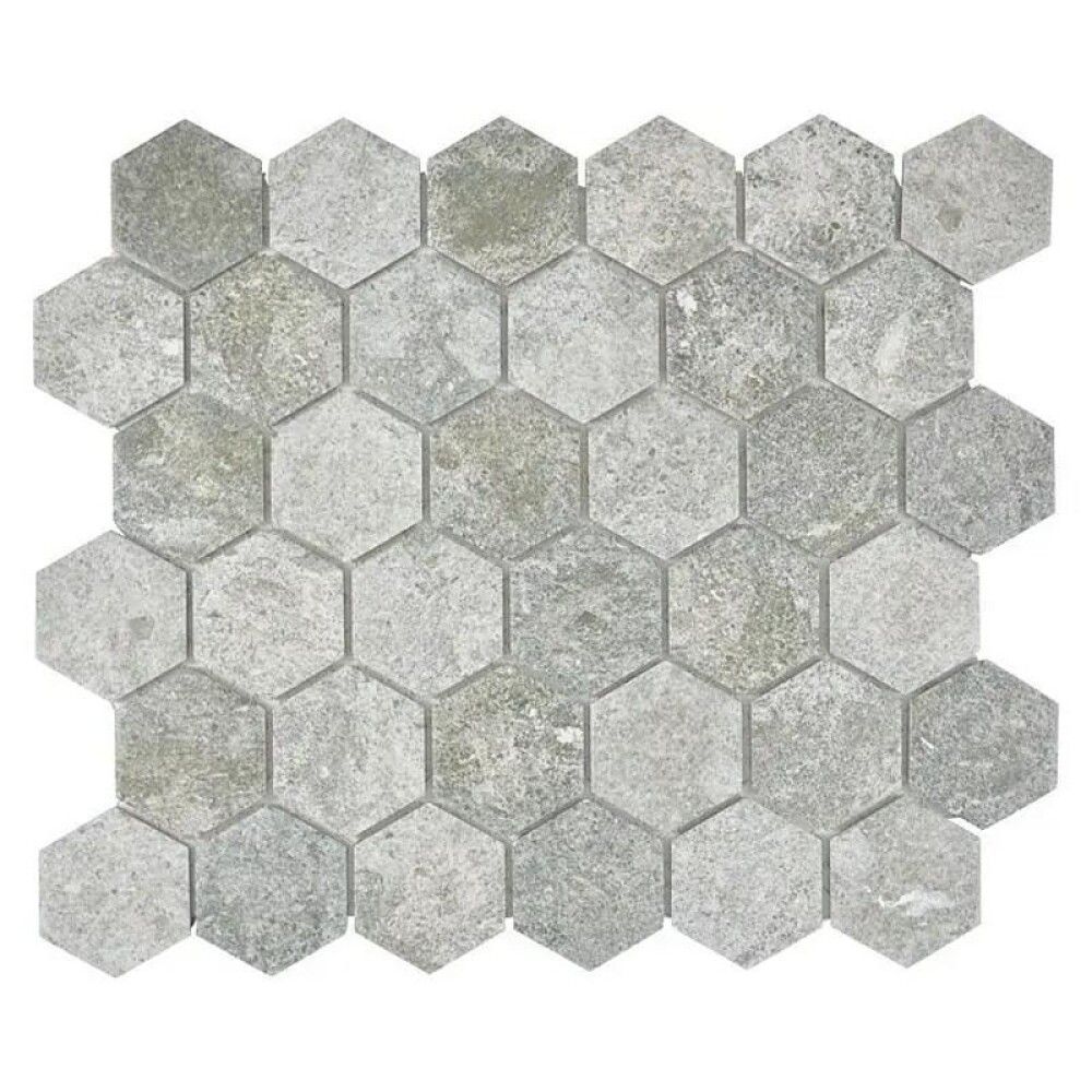 Mosaiikkilaatta Fliesen Hexagon Curio harmaa 32,5 x 28,1 cm