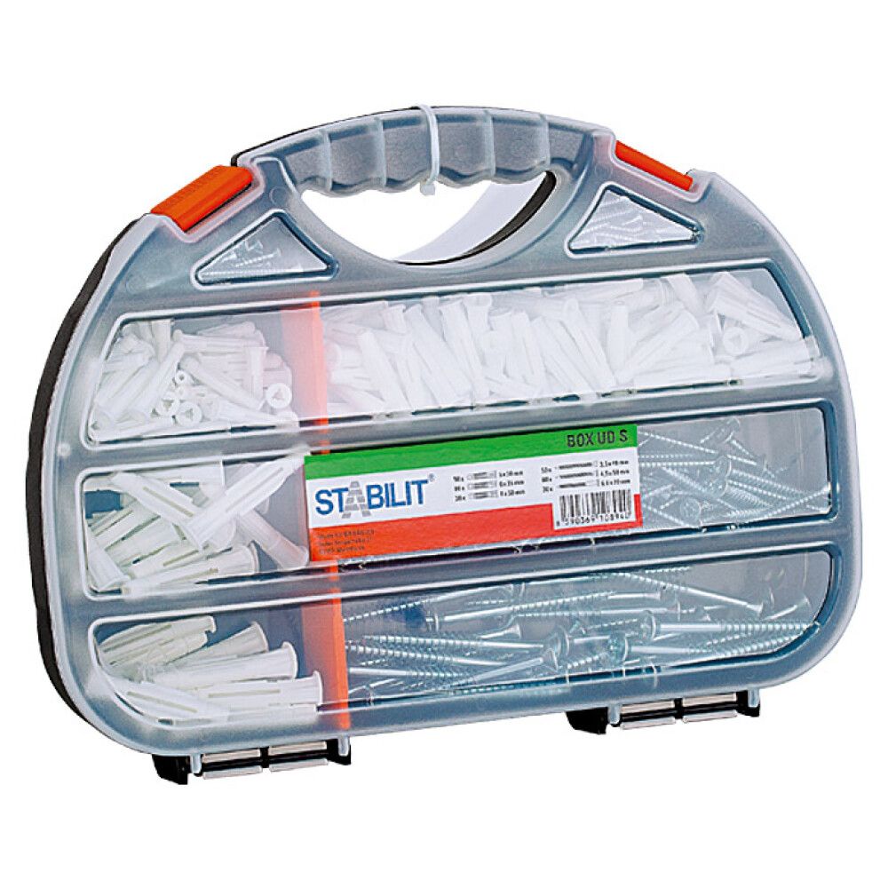 Tulppa- ja ruuvilajitelma Stabilit 320-os.