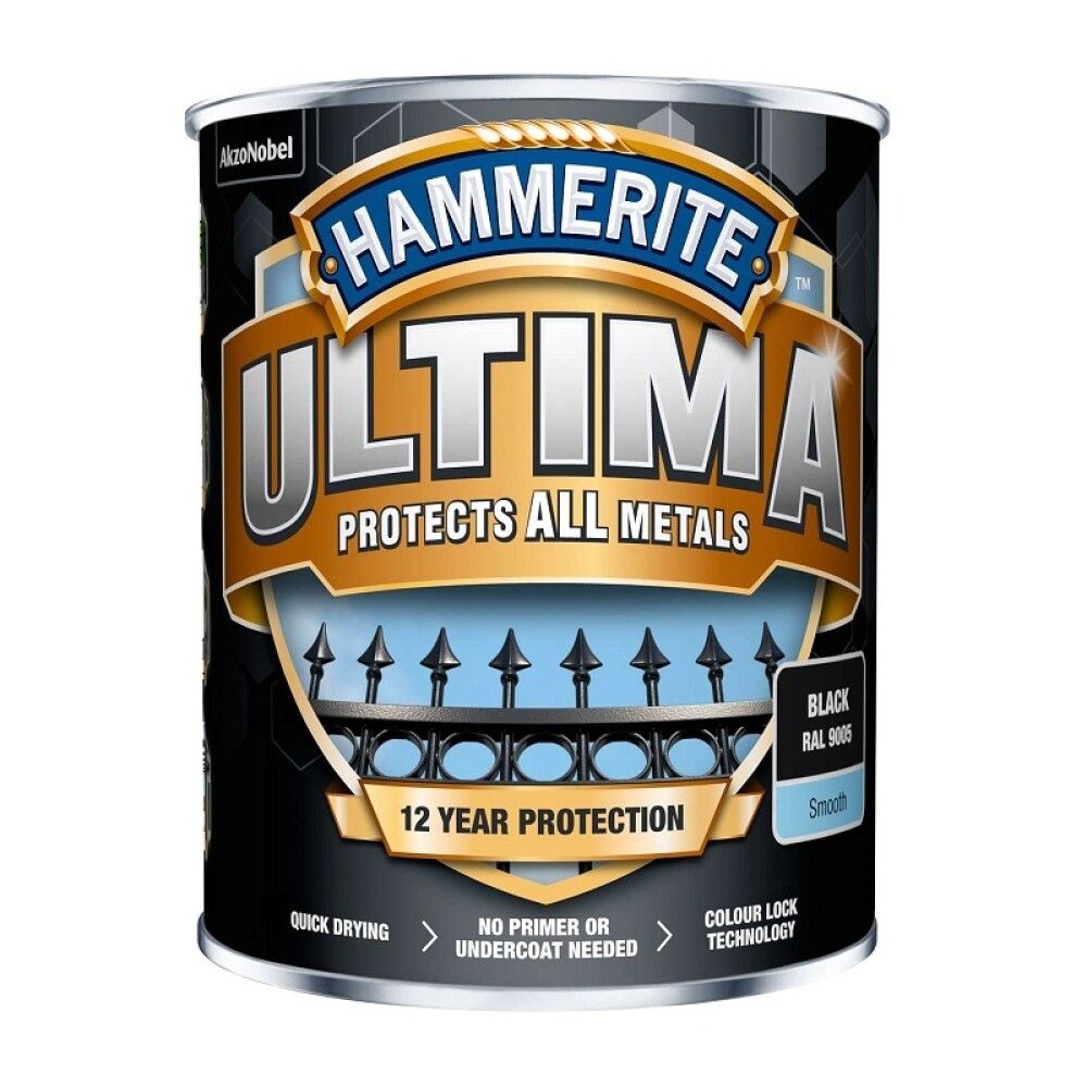 Metallimaali Hammerite Ultima musta 0,75 l