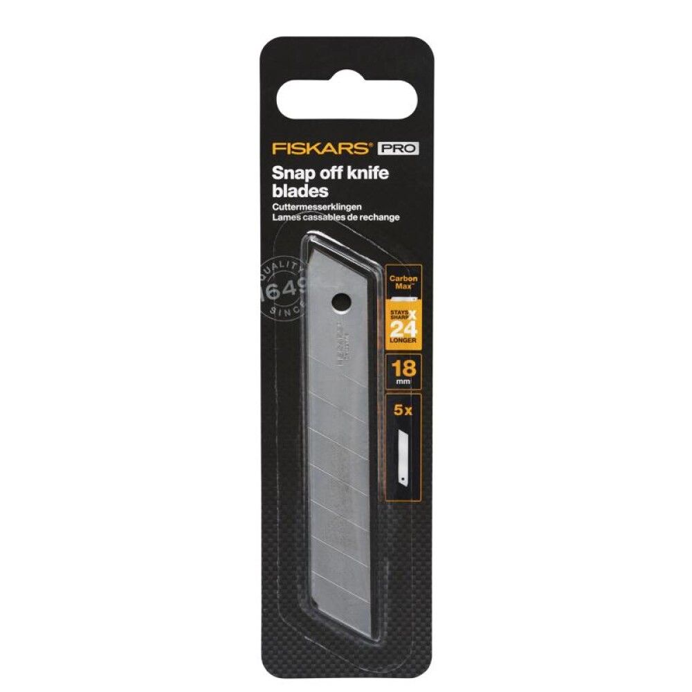 Katkoteräveitsen terät Fiskars CarbonMax™ 18 mm 5 kpl/pkt