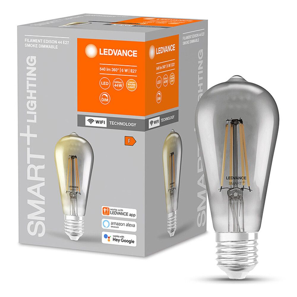 LED-lamppu Ledvance Smart+ WiFi Edison Savu 2500 K DIM E27 6 W