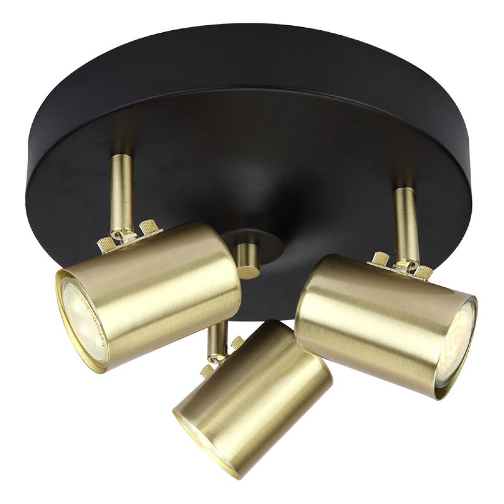 Kattospotti Aneta Balder musta/matta messinki Ø 25 x 14 cm