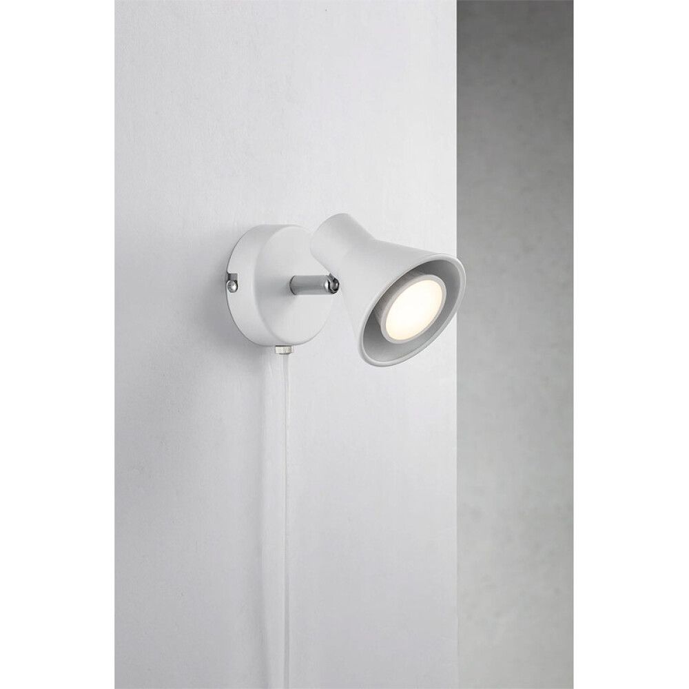 Seinäspotti Nordlux Eik 1-os valkoinen Ø 8,6 cm