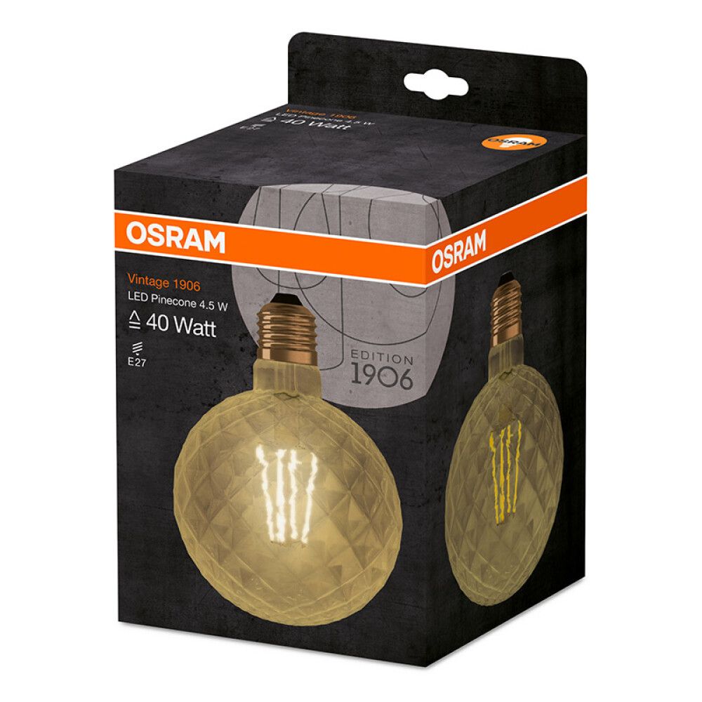 LED-lamppu Osram Vintage 1906 Big Globe Pine 40 E27 470 lm 2400K Kulta