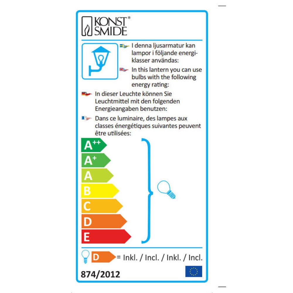 Ulkovalaisin Konstsmide Modena 1-os Musta