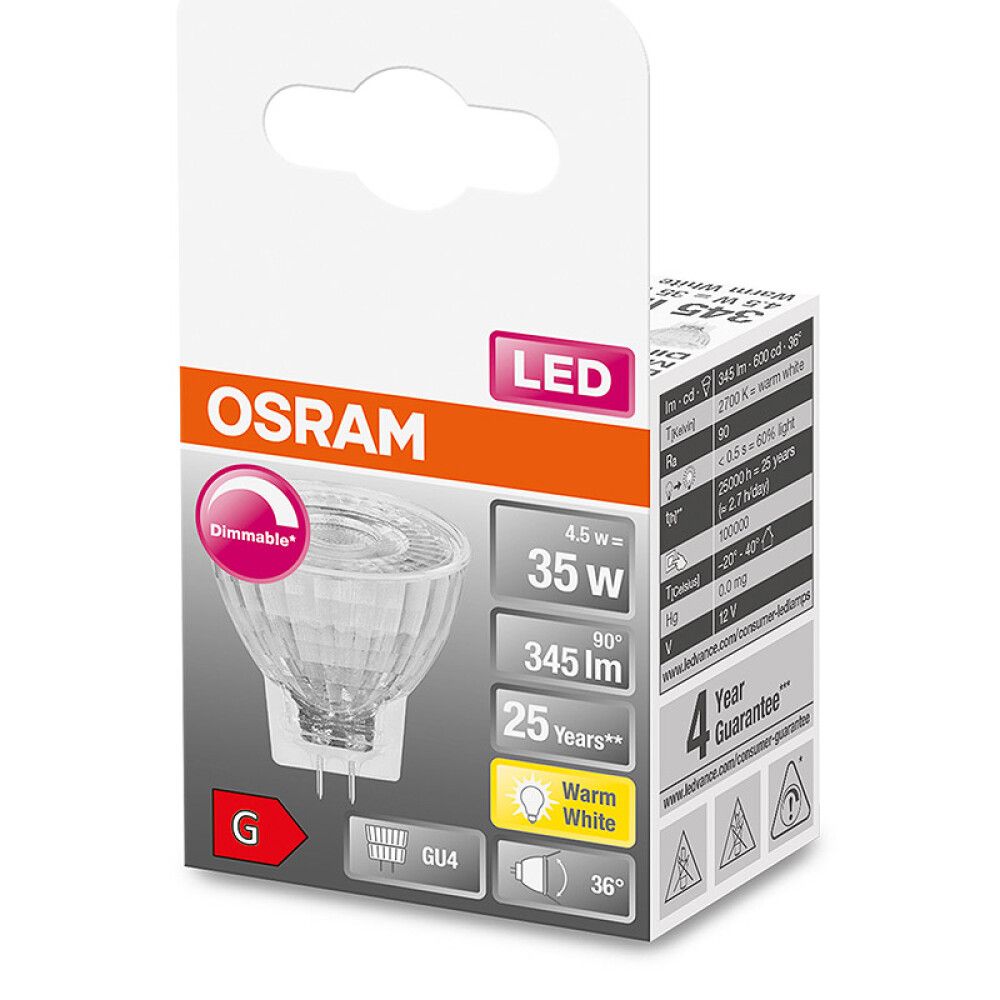 LED-lamppu Osram Superstar MR11 GU4 4.5W 2700 K