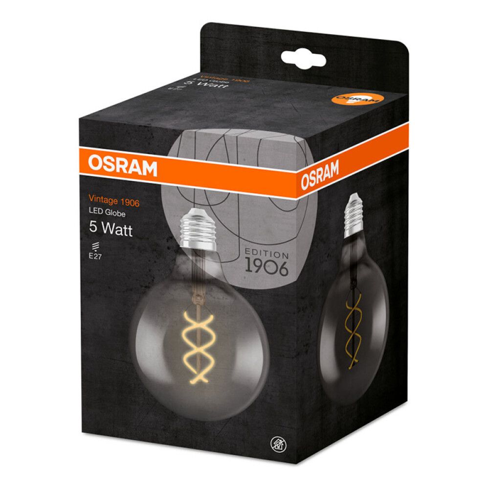 Led Vintage Osram 1906 CL GLOBE 125 FIL SMOKE 15 5W E27