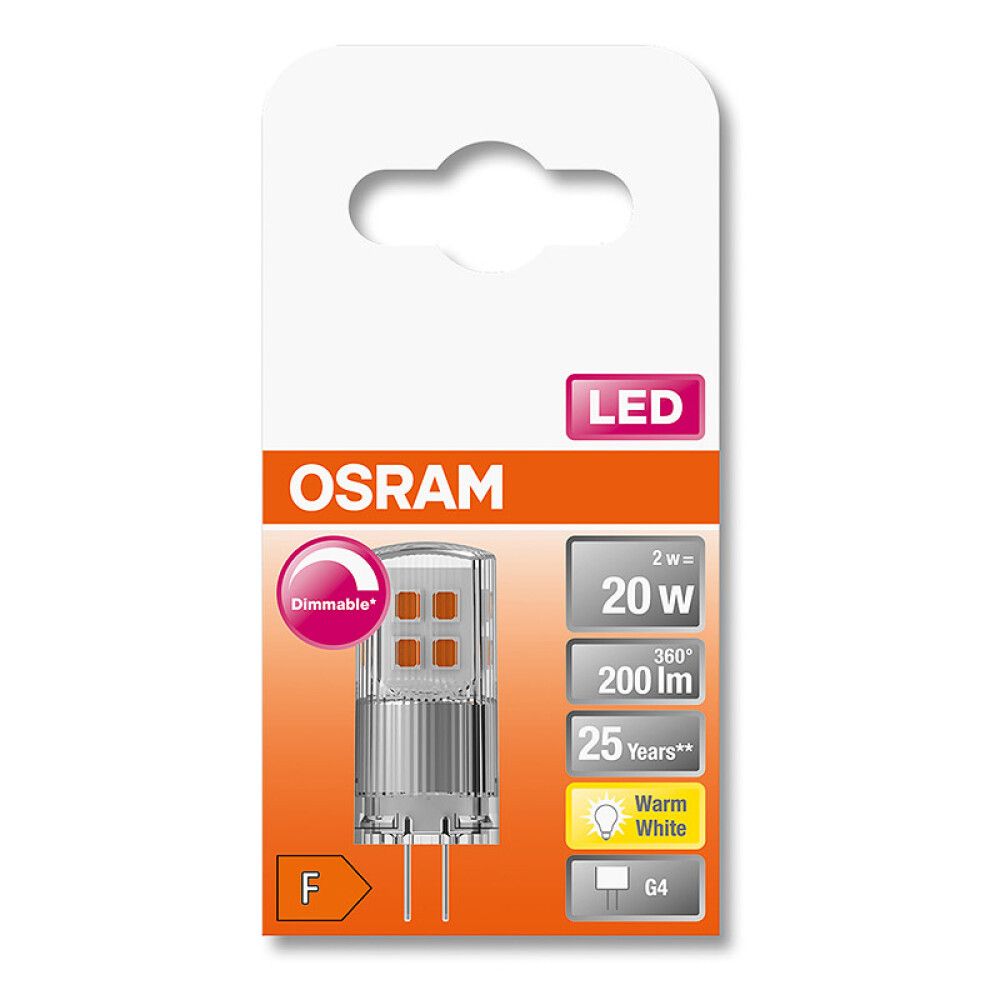 LED-lamppu Osram PIN 20 320° DIM 2W 827 Clear G4
