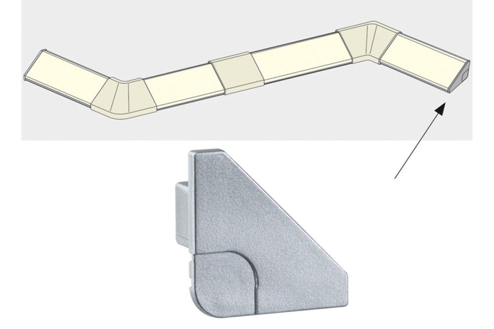 Delta listan päätypala Paulmann matta alumiini 2 kpl/pkt