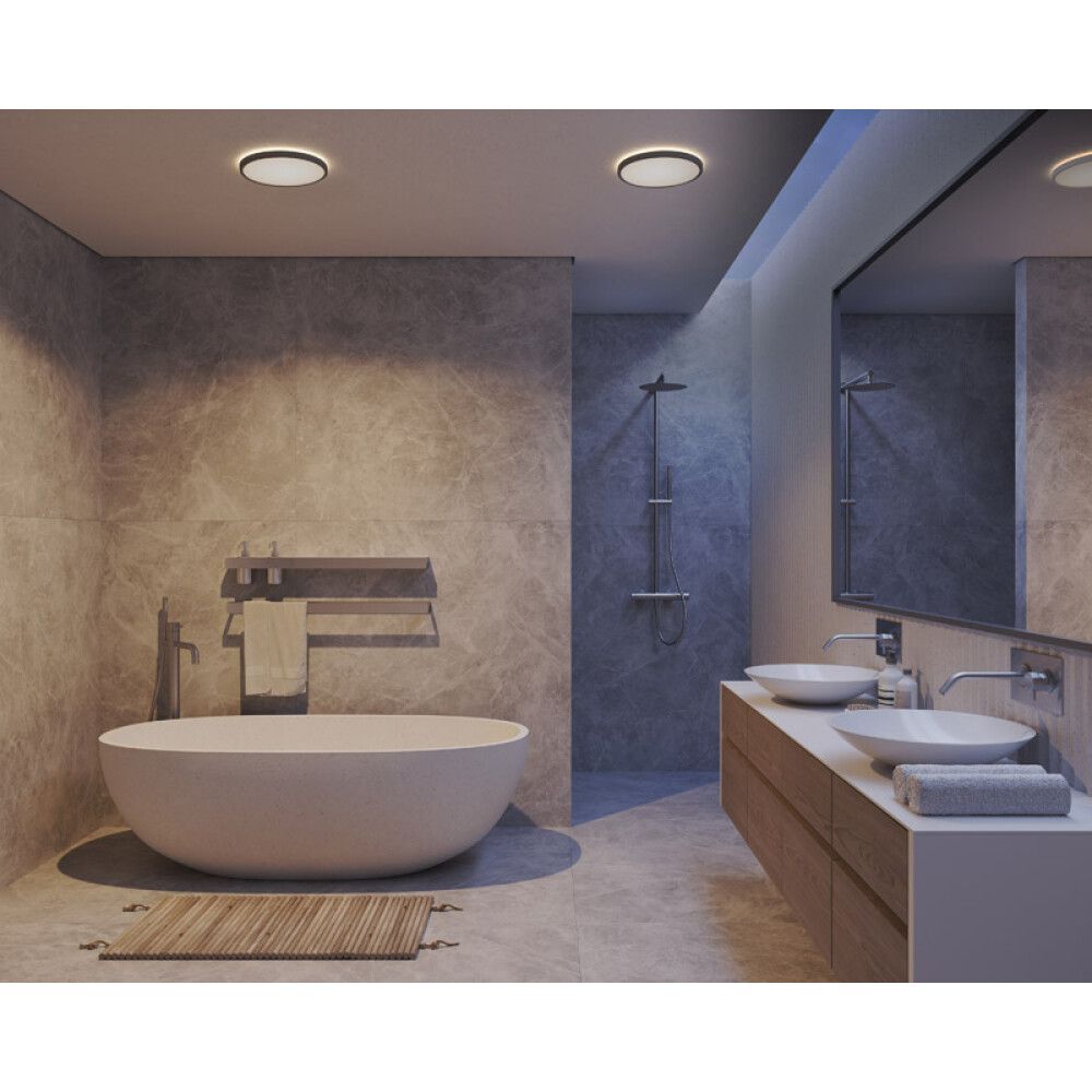 Kylpyhuoneen Plafondi Nordlux Oja Musta Ø 29 cm