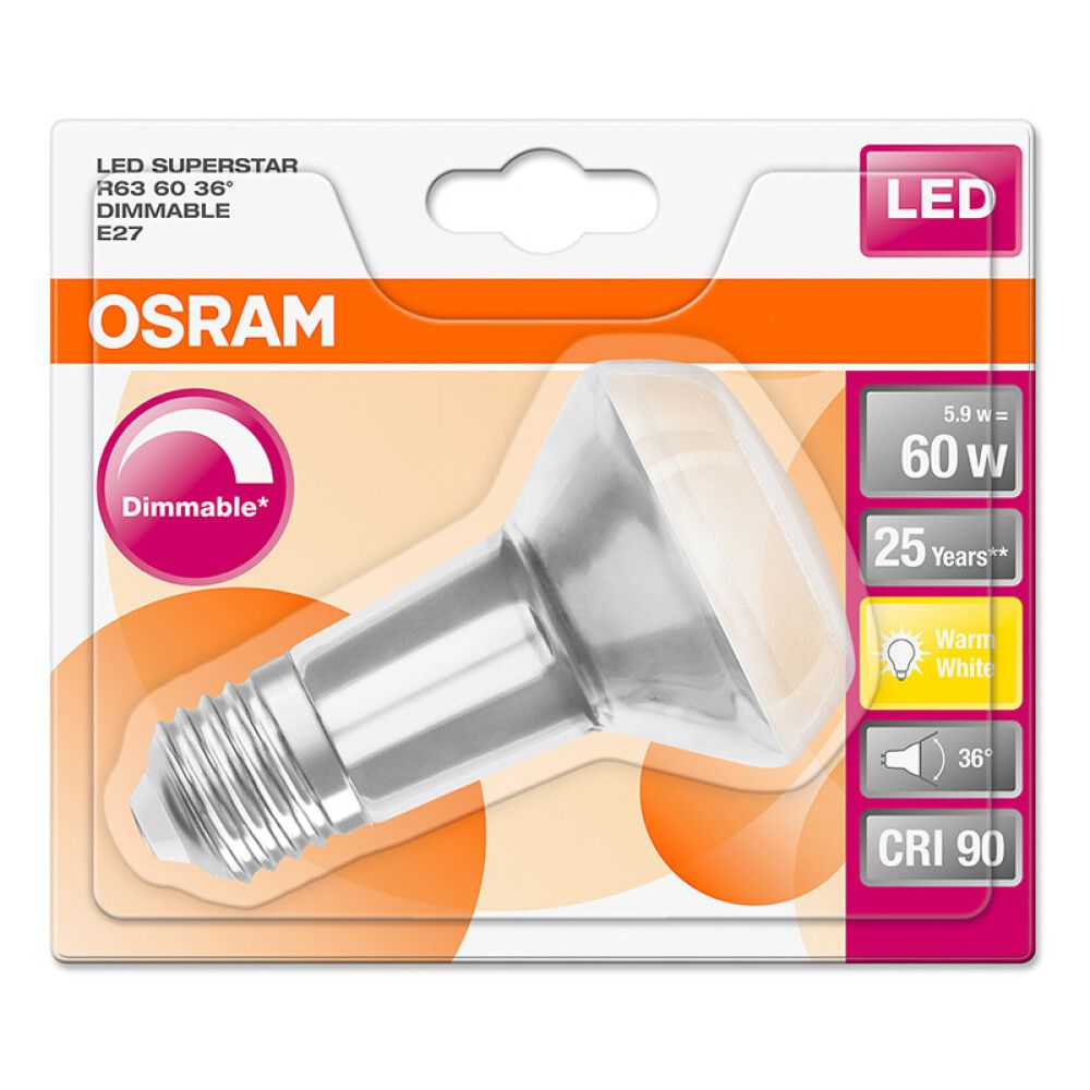 LED-kohdelamppu Osram Superstar R63 E27 345 lm
