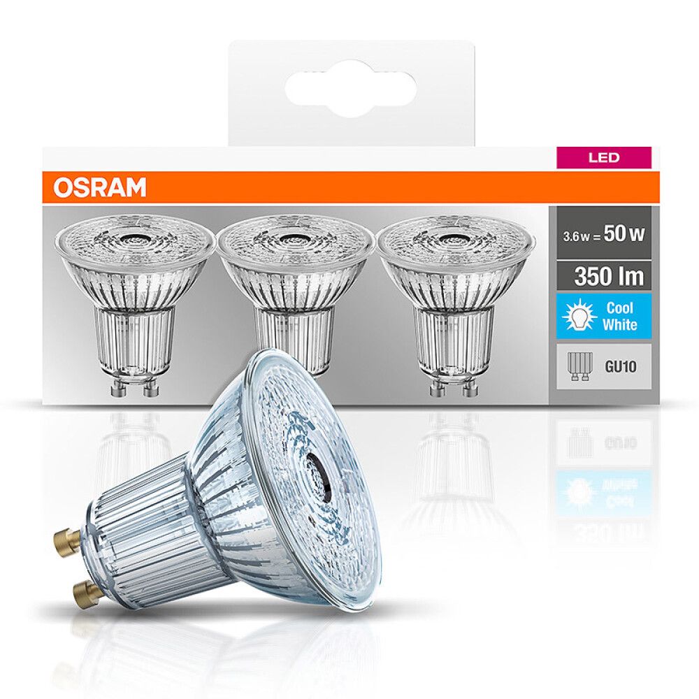 LED-kohdelamppu Osram GU10 4,3 W 4000 K 3-pack