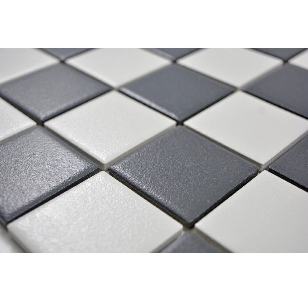 Mosaiikkilaatta Fliesen Quadrat Mix musta/valkoinen 29,8 x 29,8 cm