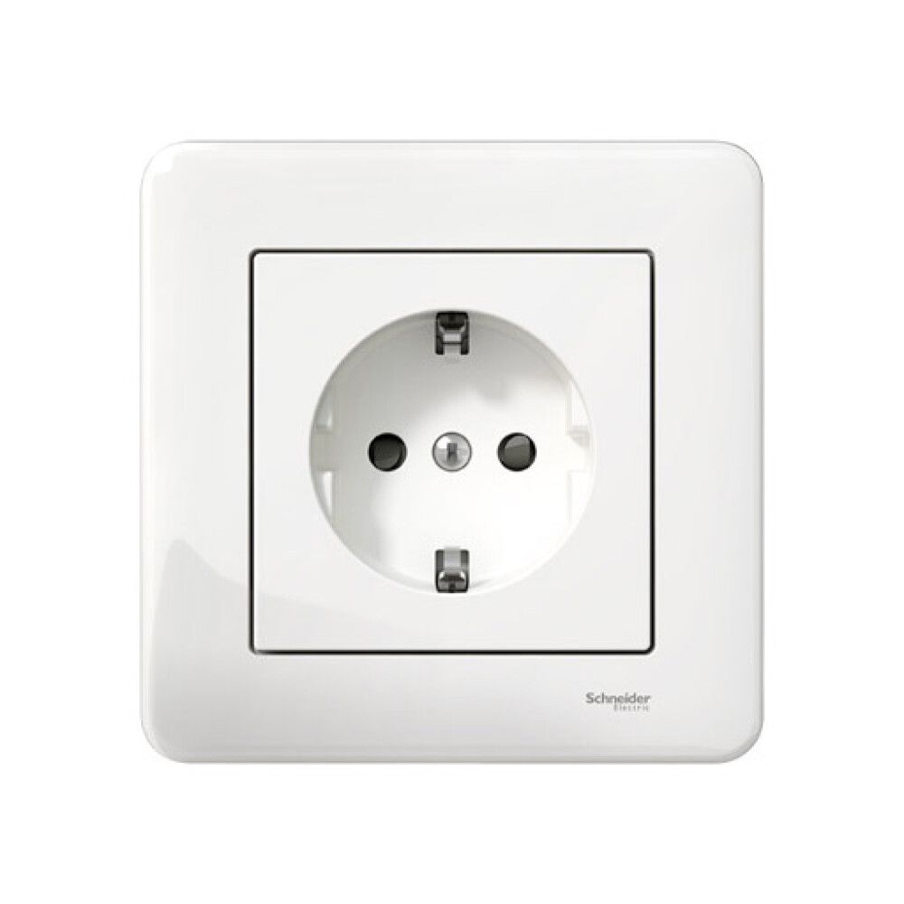 Pistorasia Schneider Electric Exxact 1-osainen Valkoinen Maadoitettu