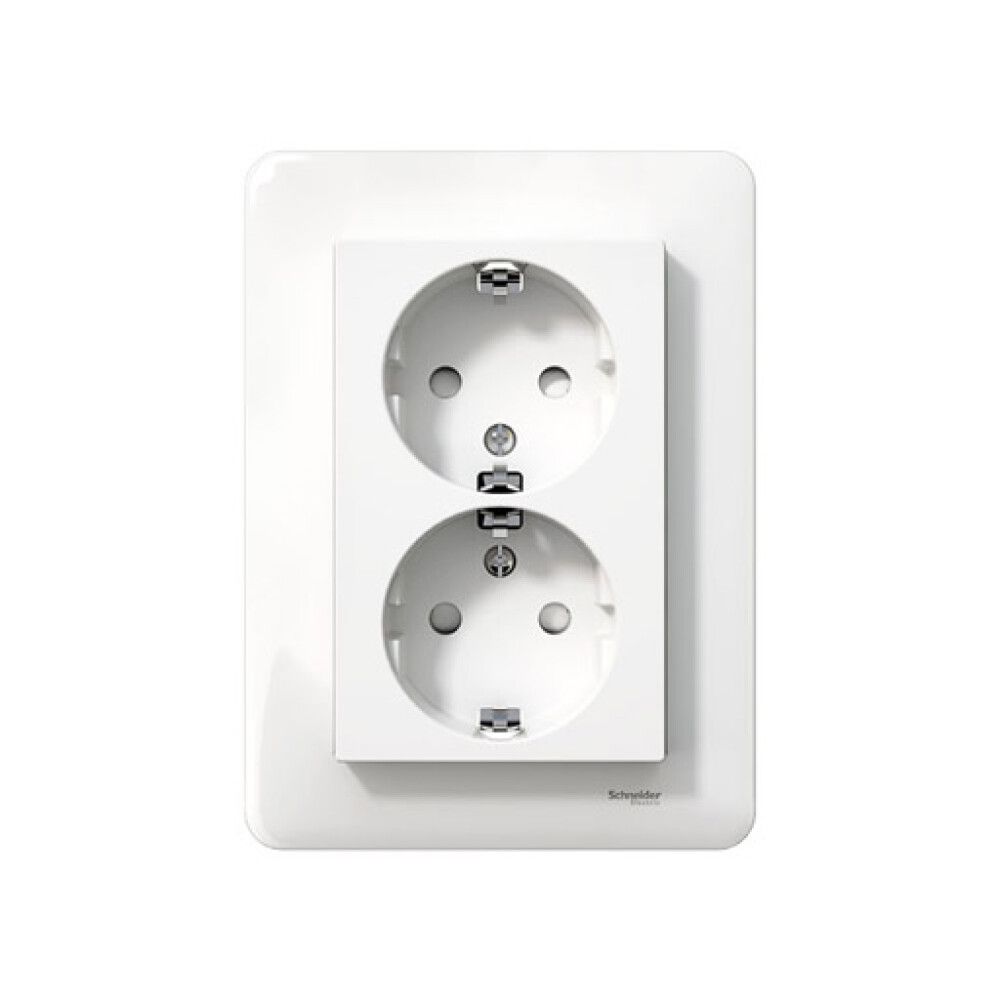Pistorasia Schneider Electric Exxact 2 -osainen Maadoitettu Keskiölevyllä