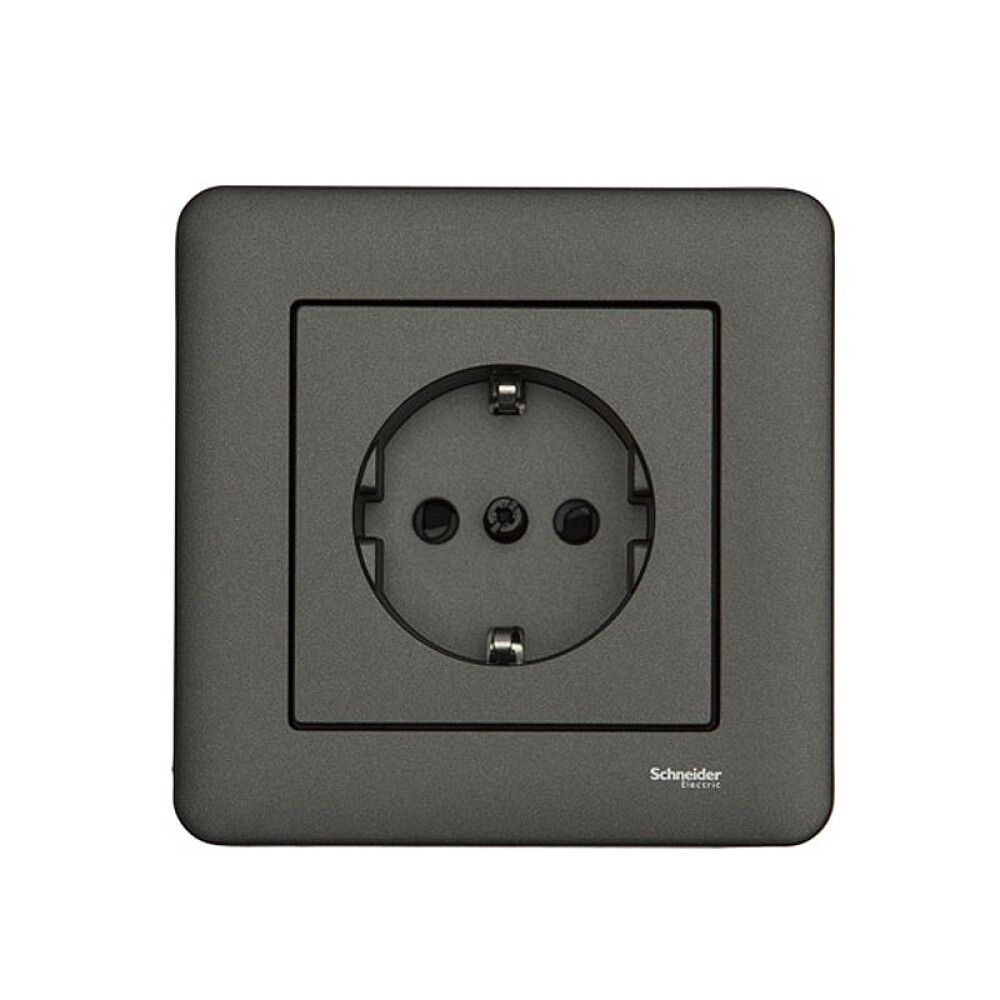 Pistorasia Schneider Electric Exxact 1 -osainen Antrasiitti IP20