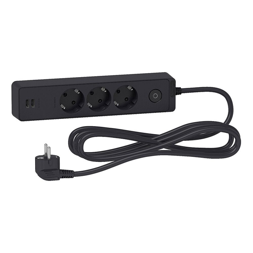 Jatkojohto Schneider Electric 3-os Musta