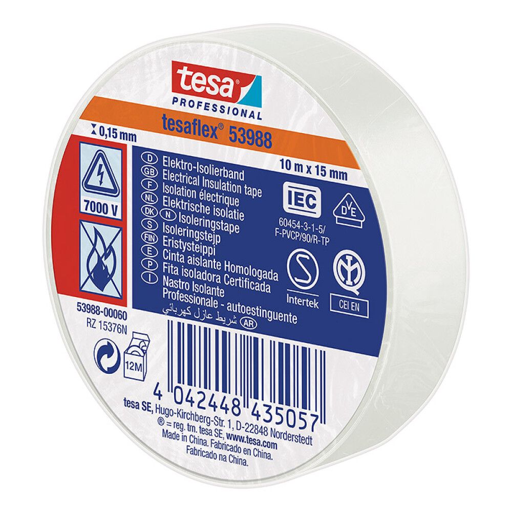 Eristysteippi Tesa Valkoinen 10 m x 15 mm