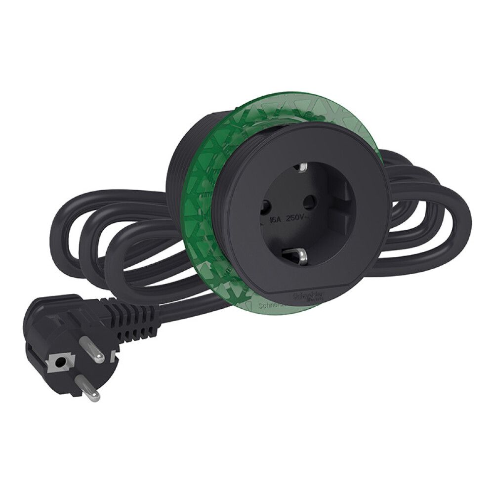 Pöytäyksikkö Schneider Electric Unica System XS Schuko Musta