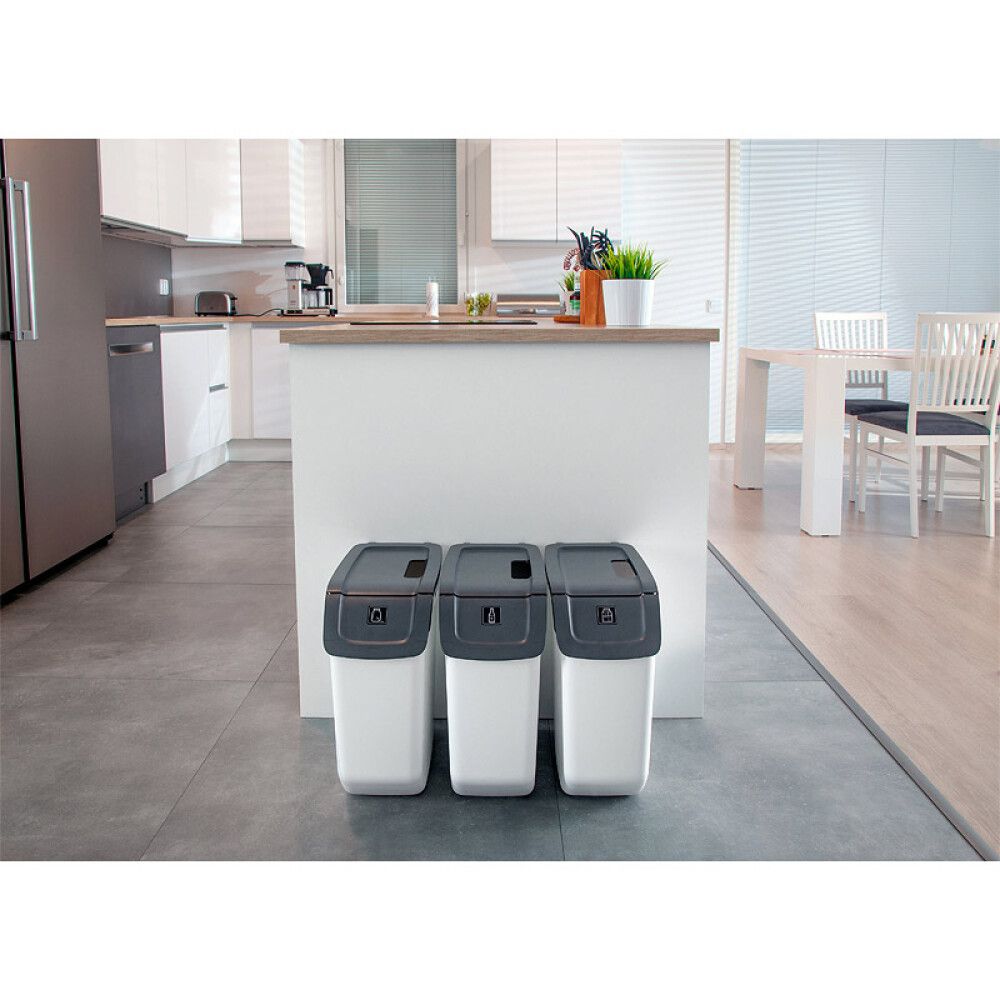 Kierrätysastia Sini Valkoinen/Harmaa 18 l