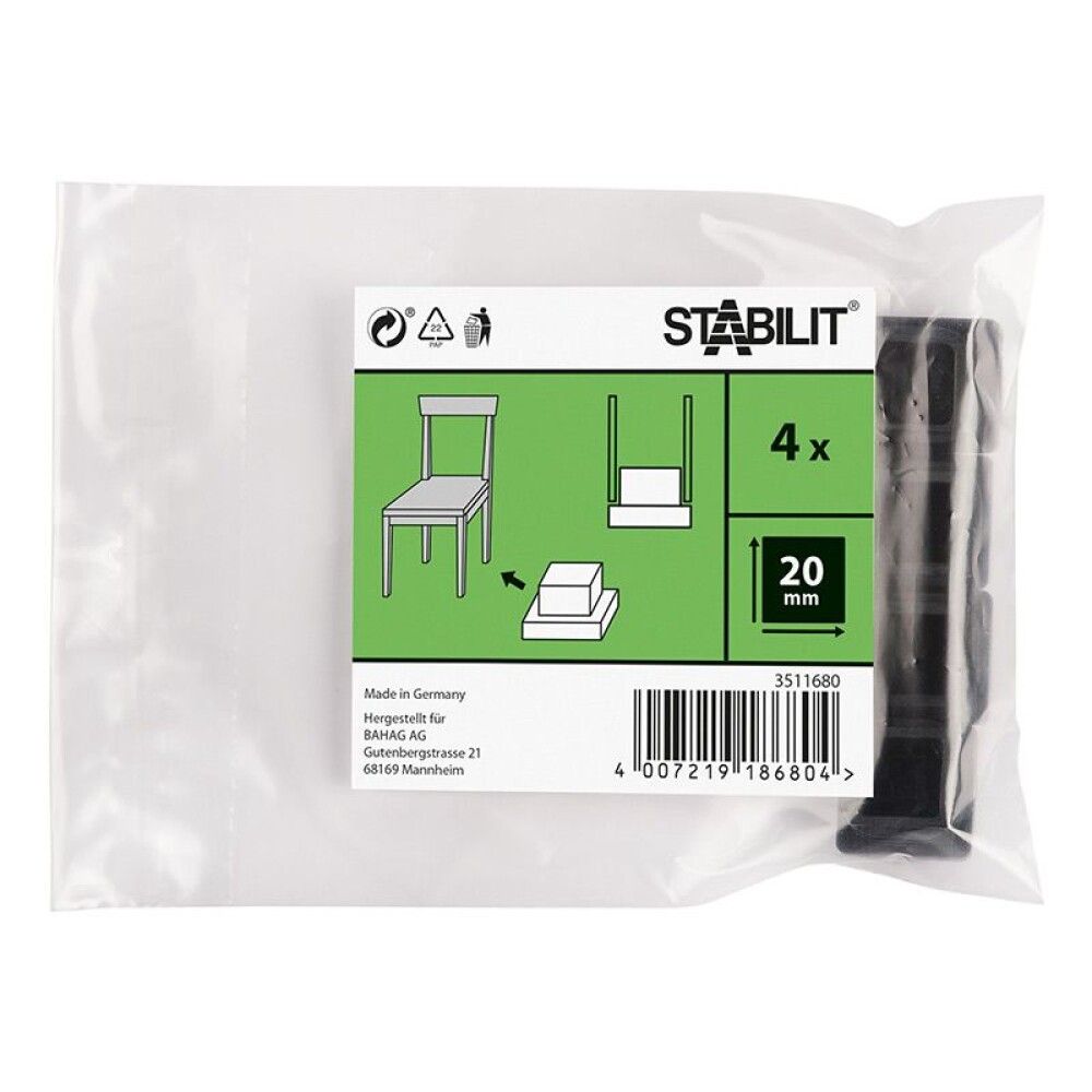 Clip-tassu Stabilit musta 25 x 25 mm 4 kpl/pkt