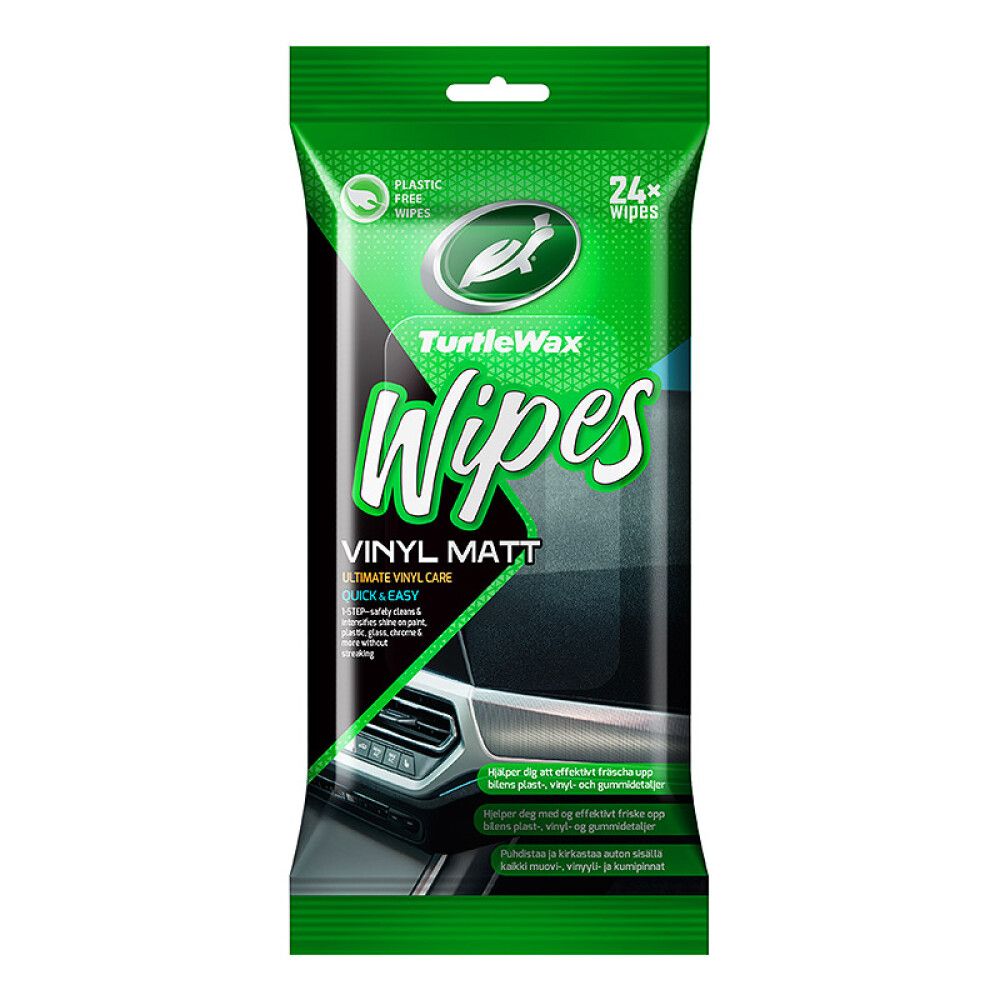 Puhdistusliina Turtle Wax Wipes Kumi & Muovi matta 24 kpl