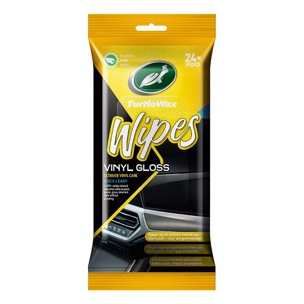 Puhdistusliina Turtle Wax Wipes Kumi & Muovi kirkas 24 kpl