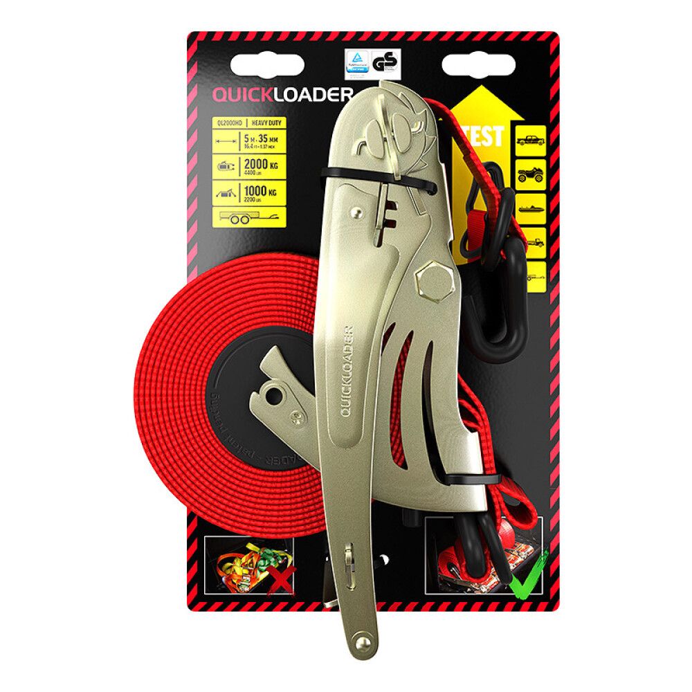 Kelautuva Kuormaliina Quickloader D-Renkaalla 2000 kg 35mm 5m