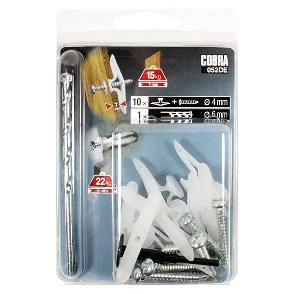 Nailontulppa Cobra Toggles S 6 x 26 mm 10 kpl