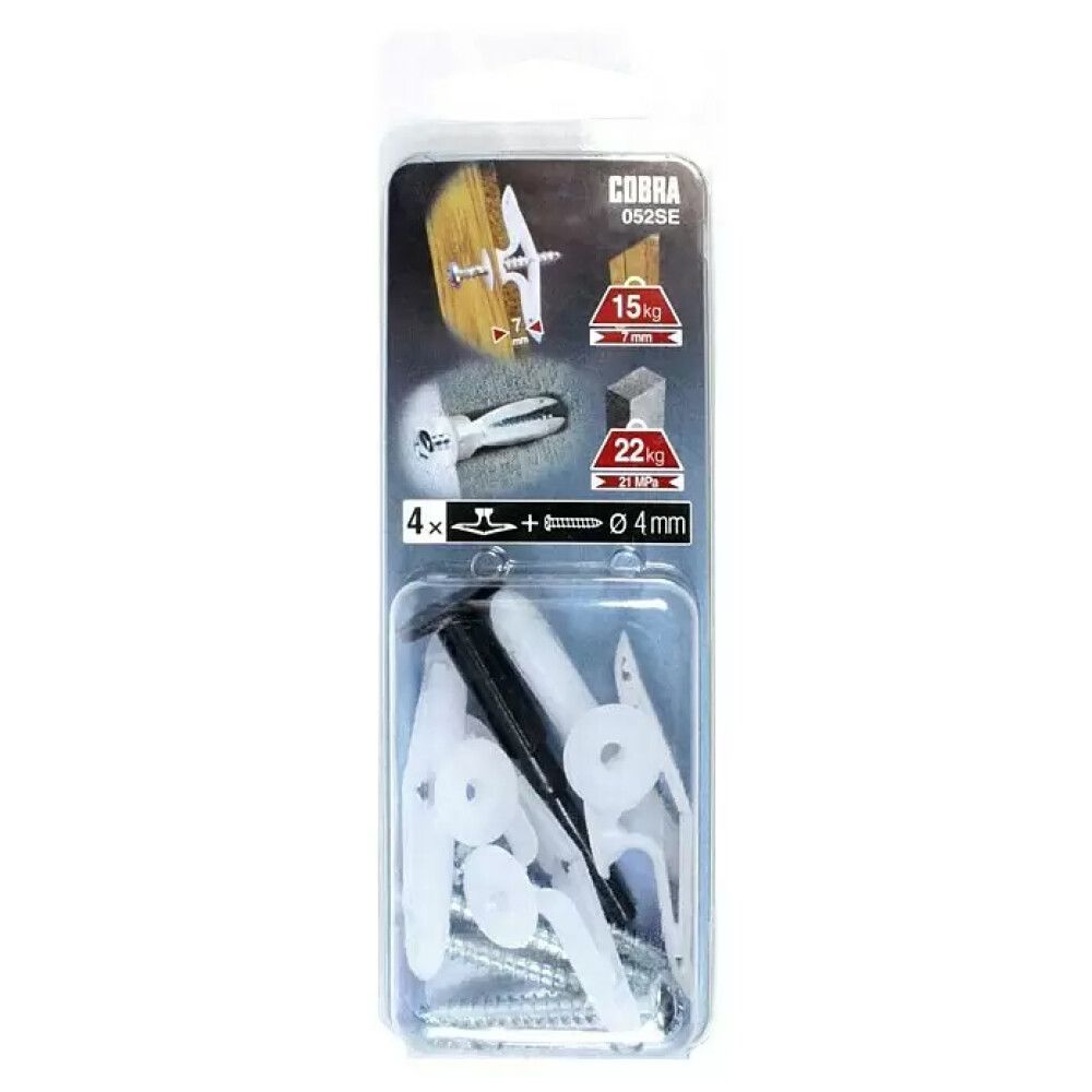 Nailontulppa Cobra Toggles 7,4 x 26 mm 4 kpl